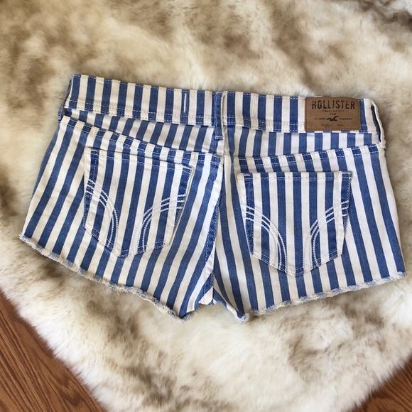 Hollister Striped Denim Shorts size 0 w24 - Picture 2 of 3